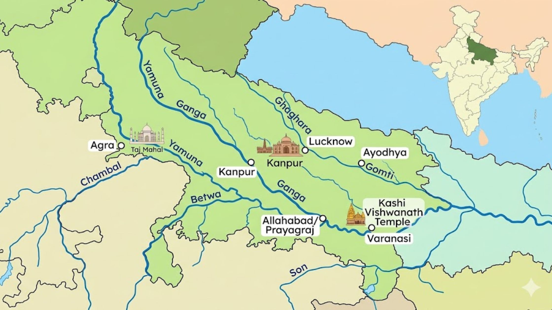 Rivers in Uttar Pradesh in Hindi