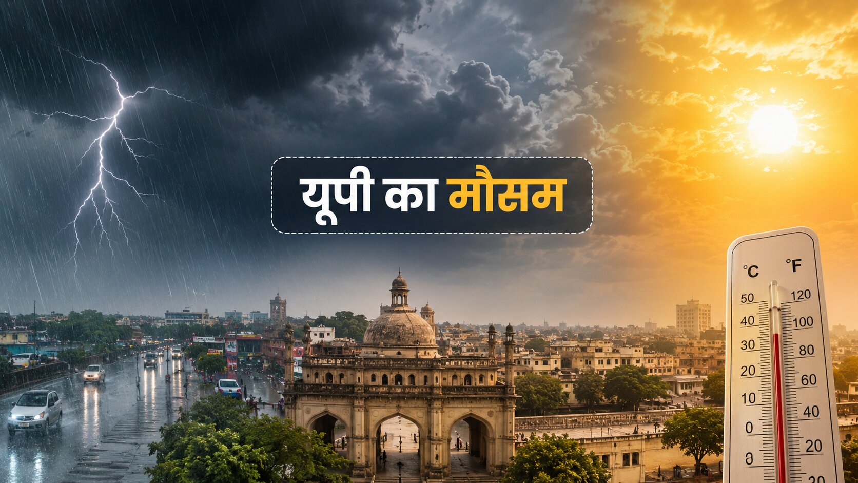 UP Ka Mausam Today: यूपी में बारिश, आंधी और तापमान का ताजा अपडेट