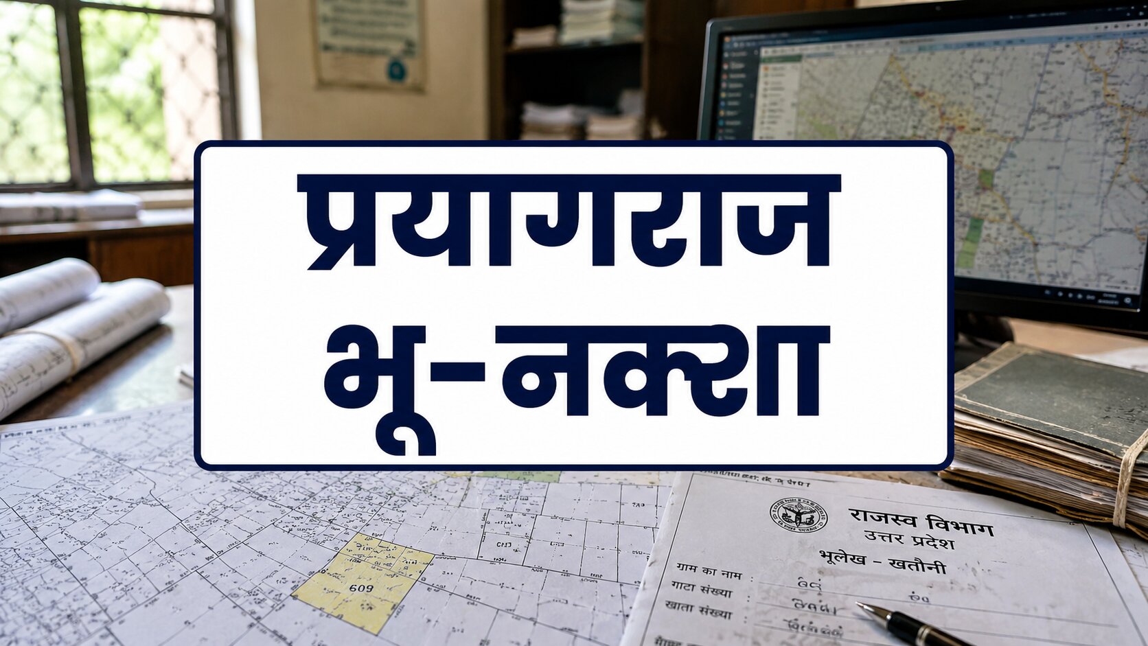 प्रयागराज भूलेख नक्शा कैसे निकालें? 2026 में गाटा संख्या से देखें Bhu Naksha